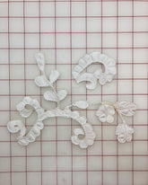 Applique - Beautiful Flower Scroll Design White Corded Dyeable 3-Piece Pack Only One Left! Close-Out